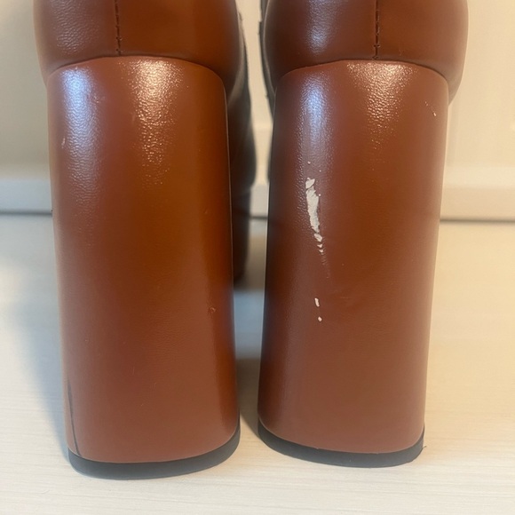 Brown and Cream Heeled Boots with Chunky Heel 39 - Picture 6 of 13